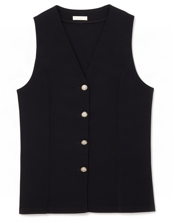 Promod Chaleco Mujer UK 42 Medium Negro Poliamida