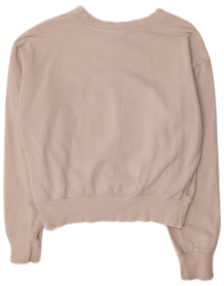 Champion Sudadera Gráfica para Mujer Jersey UK 14 Mediano Algodón Blanco