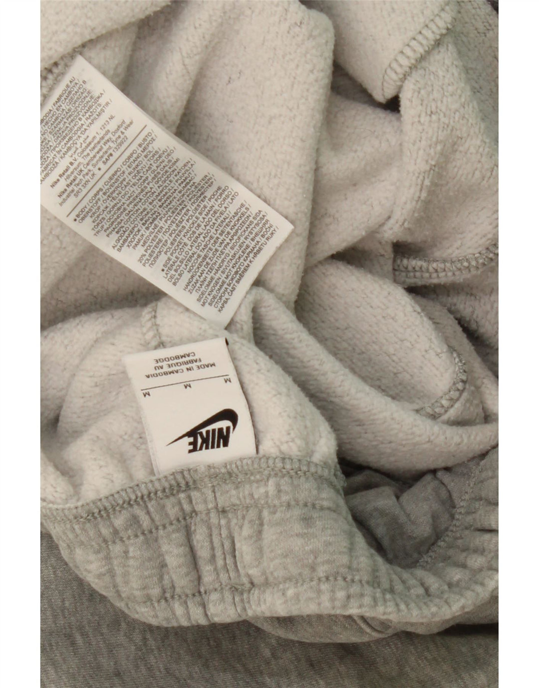 NIKE Hombre Pantalones de Chándal Joggers Gris Medio Algodón