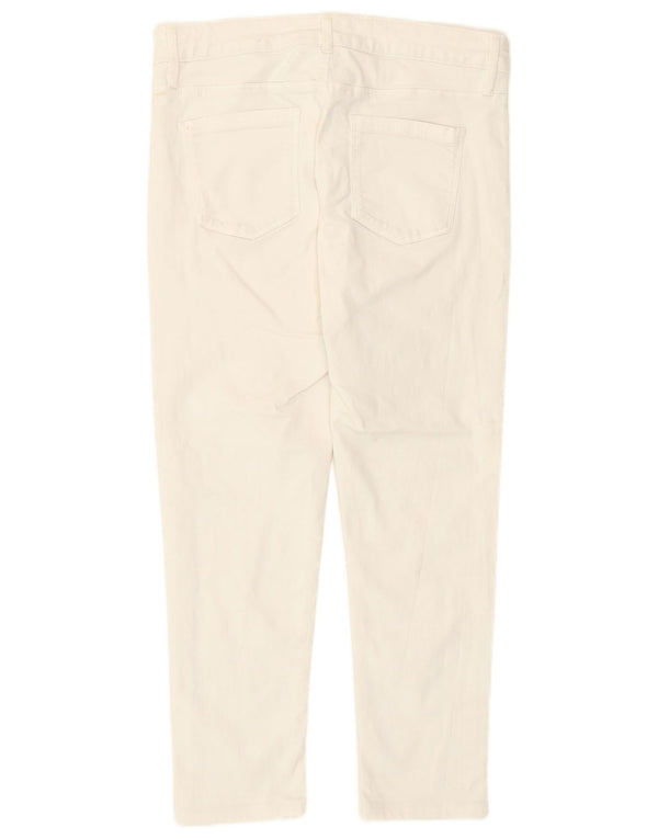 Oasis Mujer Jade Crop Skinny Jeans UK 14 Medium W32 L25 Algodón Blanco