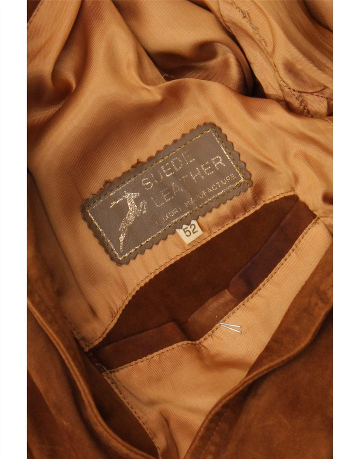 Vintage mujer chaqueta de ante IT 52 2XL ante marrón
