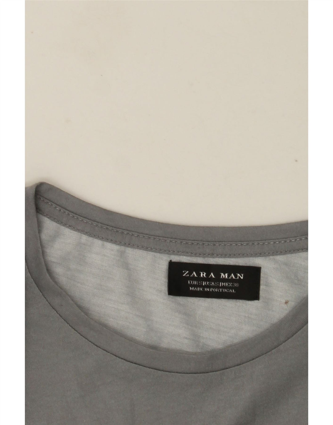 Zara Hombre Camiseta Gráfica Top Small Gris Colorblock