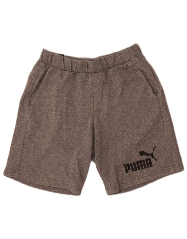 Puma Pantalones cortos deportivos gráficos para hombre de algodón moteado gris pequeño