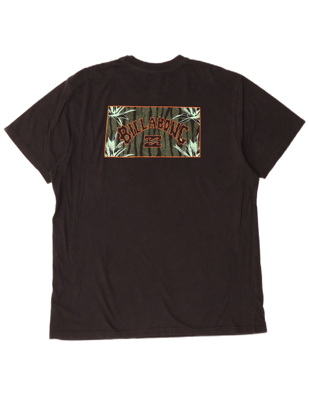 Billabong Hombre Camiseta Gráfica Top Grande Algodón Negro