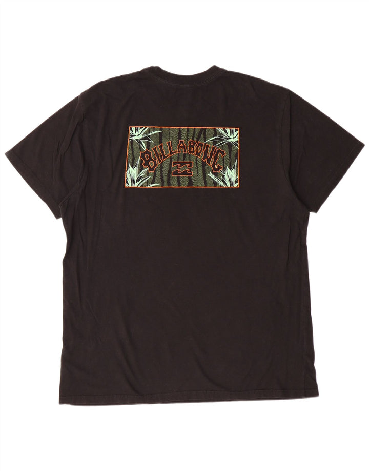 Billabong Hombre Camiseta Gráfica Top Grande Algodón Negro