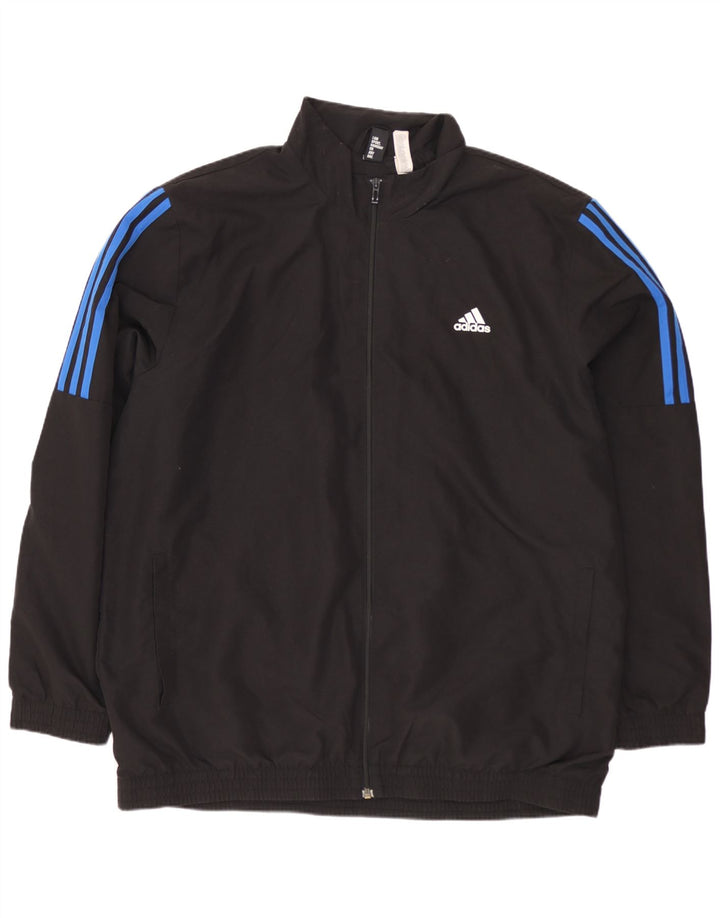 Adidas Chaqueta de chándal para hombre UK 48/50 XL Poliéster negro