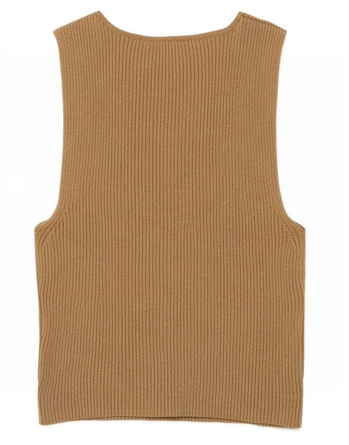 Zara Mujer Crop Vest Top UK 8 Small Beige
