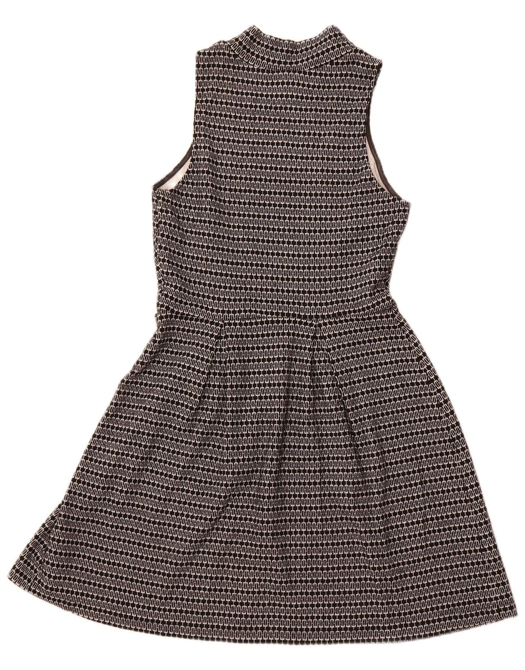 MOSSIMO Vestido acampanado sin mangas para mujer UK 6 XS Poliéster geométrico negro