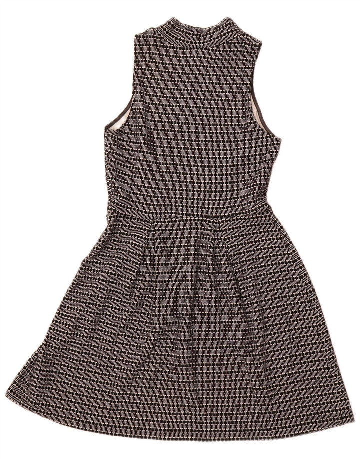 MOSSIMO Vestido acampanado sin mangas para mujer UK 6 XS Poliéster geométrico negro