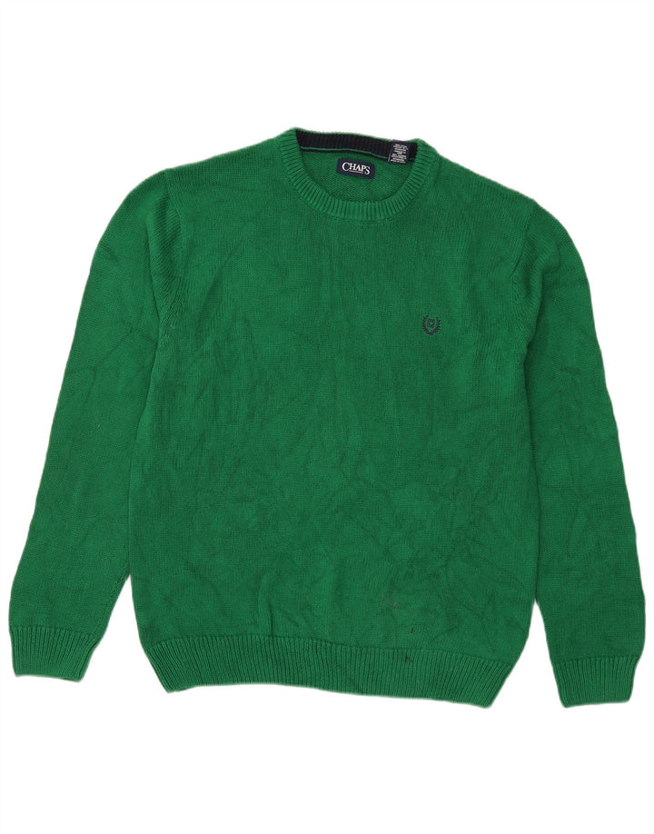 Chaps Hombre Cuello Redondo Jersey Jersey Grande Algodón Verde