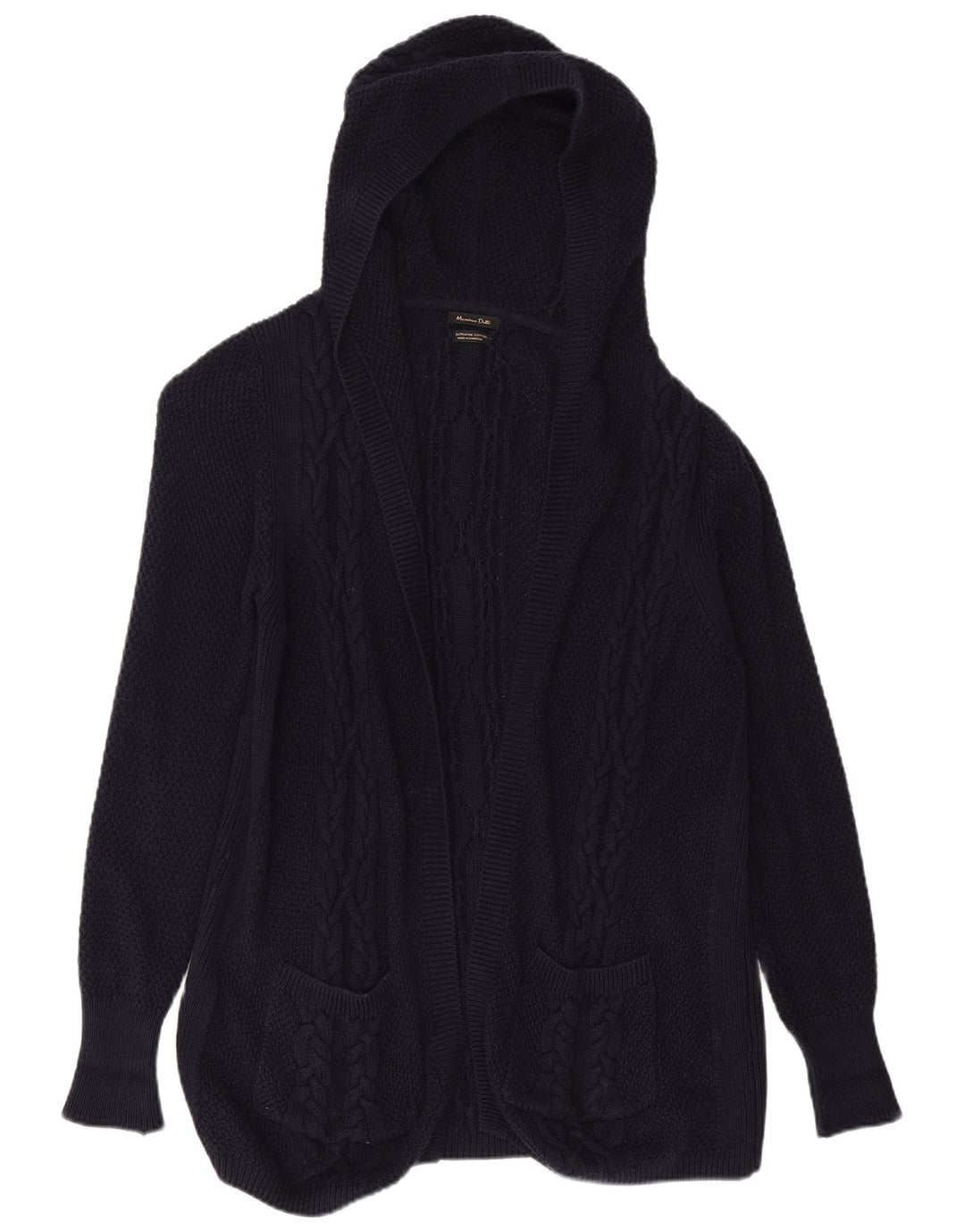 MASSIMO DUTTI Suéter tipo cárdigan largo para mujer UK 40 Small Azul marino