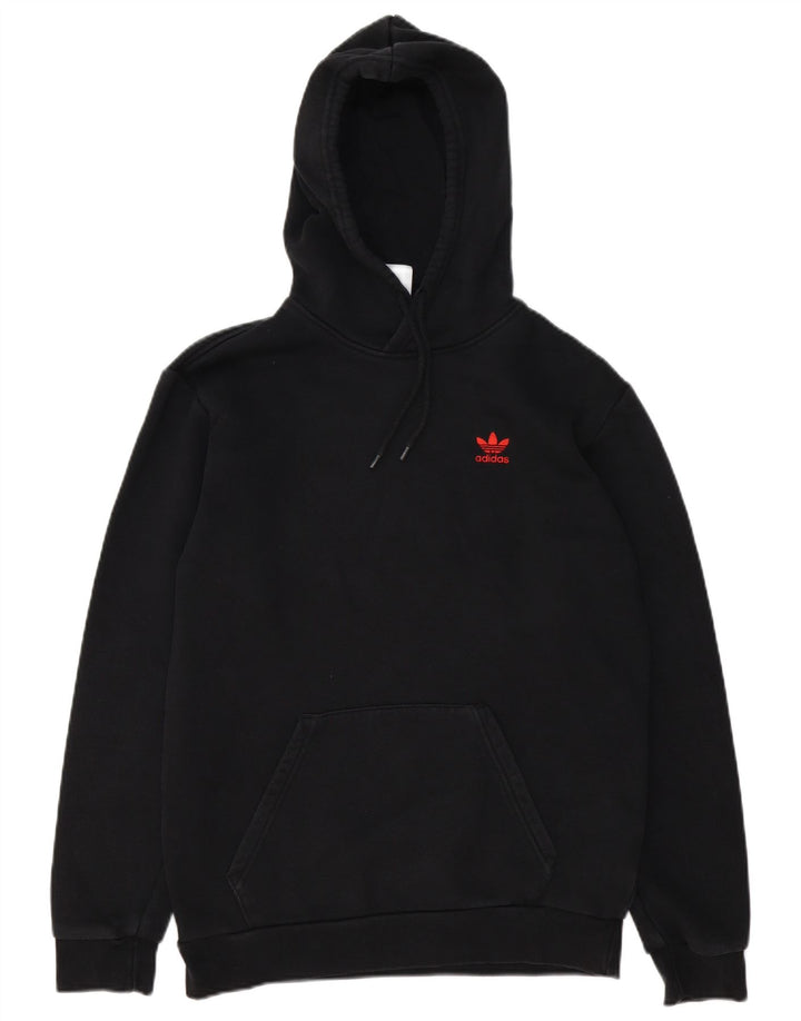 Adidas - Sudadera con capucha para hombre, talla pequeña, algodón negro