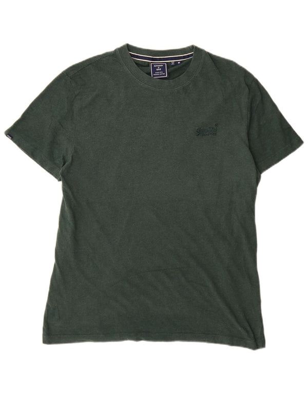 Superdry Hombre Camiseta Top Algodón Verde Medio