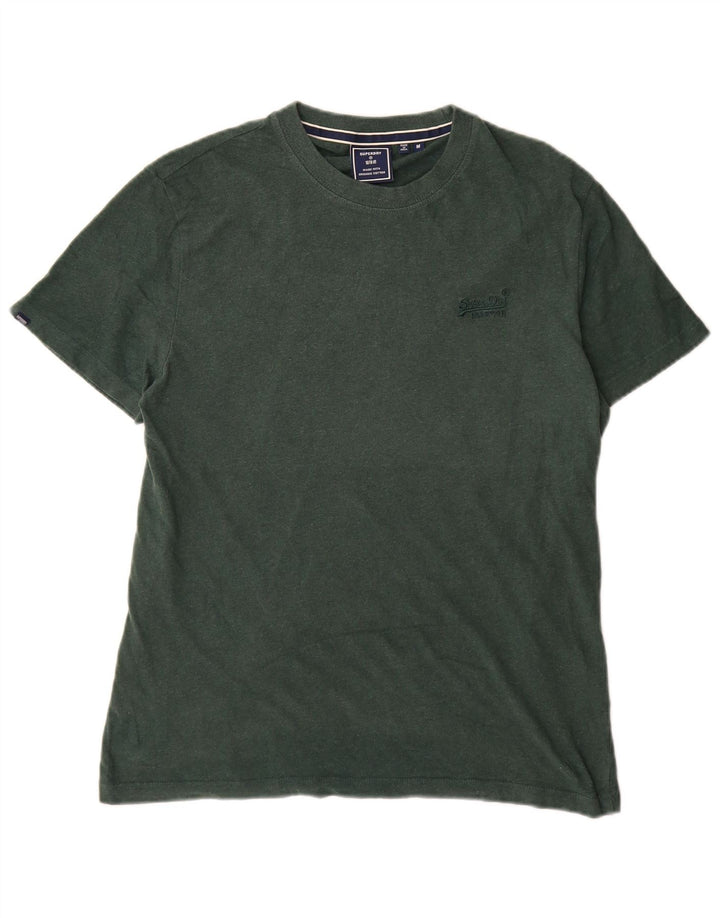 Superdry Hombre Camiseta Top Algodón Verde Medio
