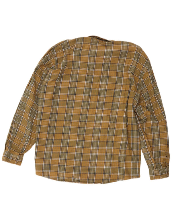 European Project Camisa de franela para hombre 2XL Algodón a cuadros amarillos