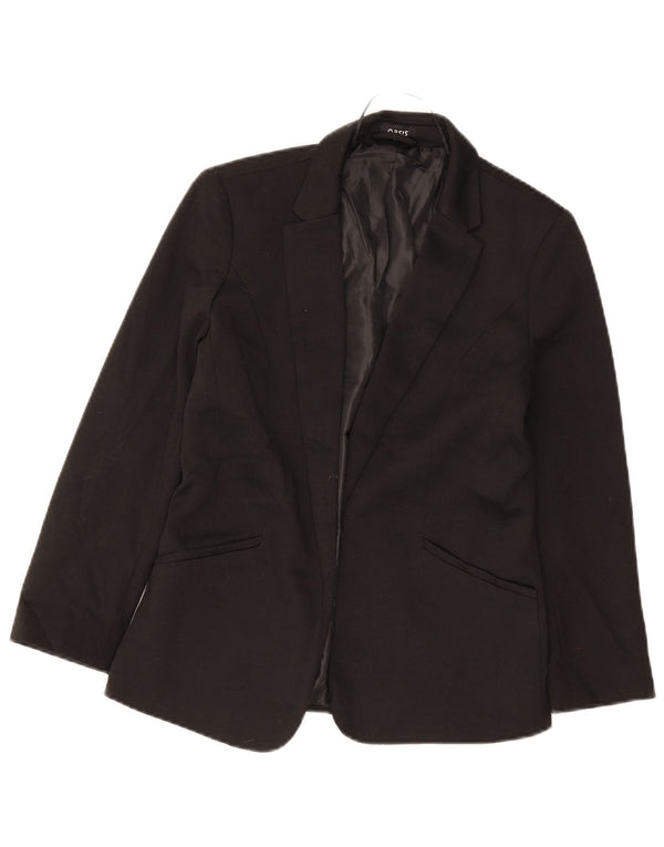 Oasis Chaqueta tipo blazer abierta para mujer UK 8 Small Poliéster negro