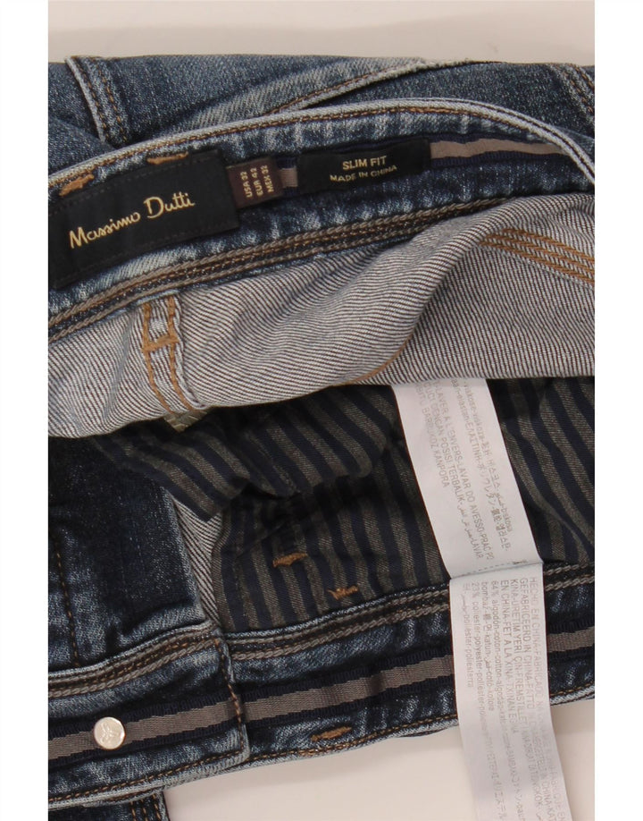 MASSIMO DUTTI Vaqueros ajustados para hombre EU 42 Large W34 L27 Algodón azul