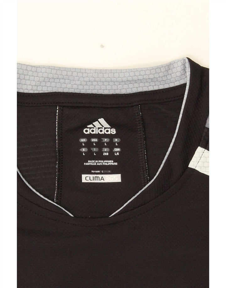 Adidas Mens Climacool Camiseta Top Grande Negro Colorblock