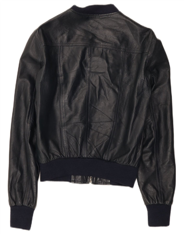 Chaqueta de cuero imperial para mujer Reino Unido 12 Cuero azul marino mediano