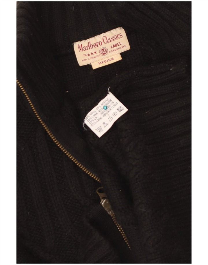 Marlboro Classics - Cárdigan para mujer, talla 12, lana negra mediana