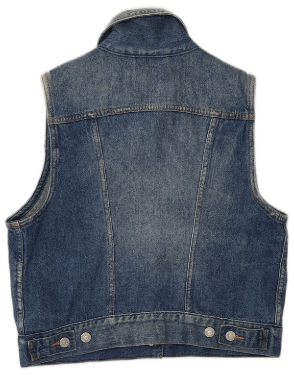 Levi's Chaleco vaquero corto para mujer Reino Unido 12 Algodón azul medio