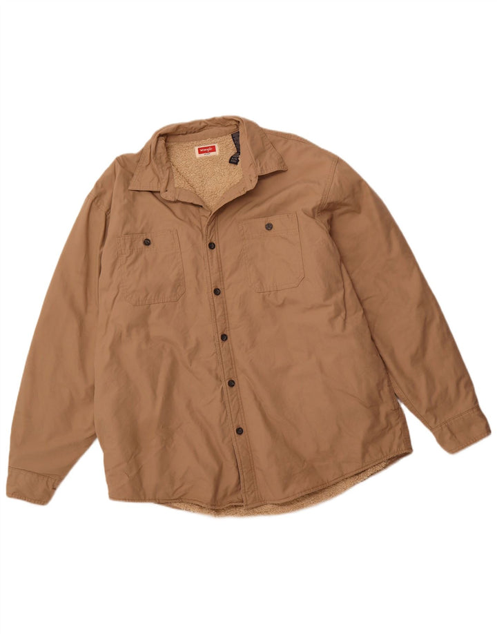 WRANGLER Chaqueta Sherpa para hombre UK 42 XL Algodón marrón