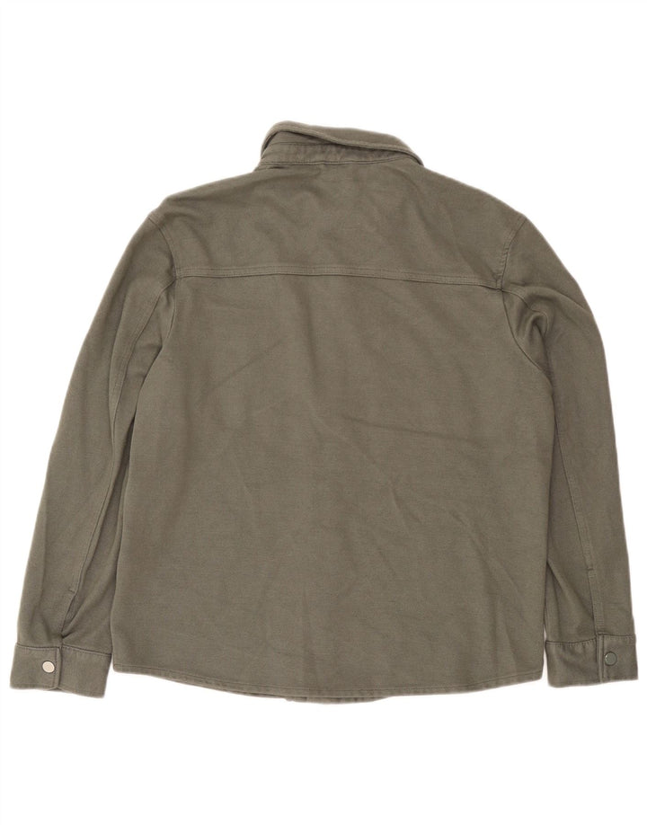 Zara Hombre Camisa Sobrecamisa Large Viscosa Caqui