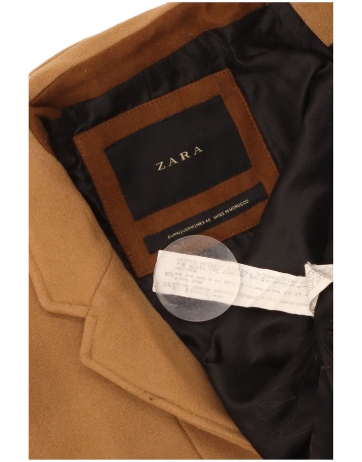 Zara Hombre Abrigo UK 38 Lana Beige Medio