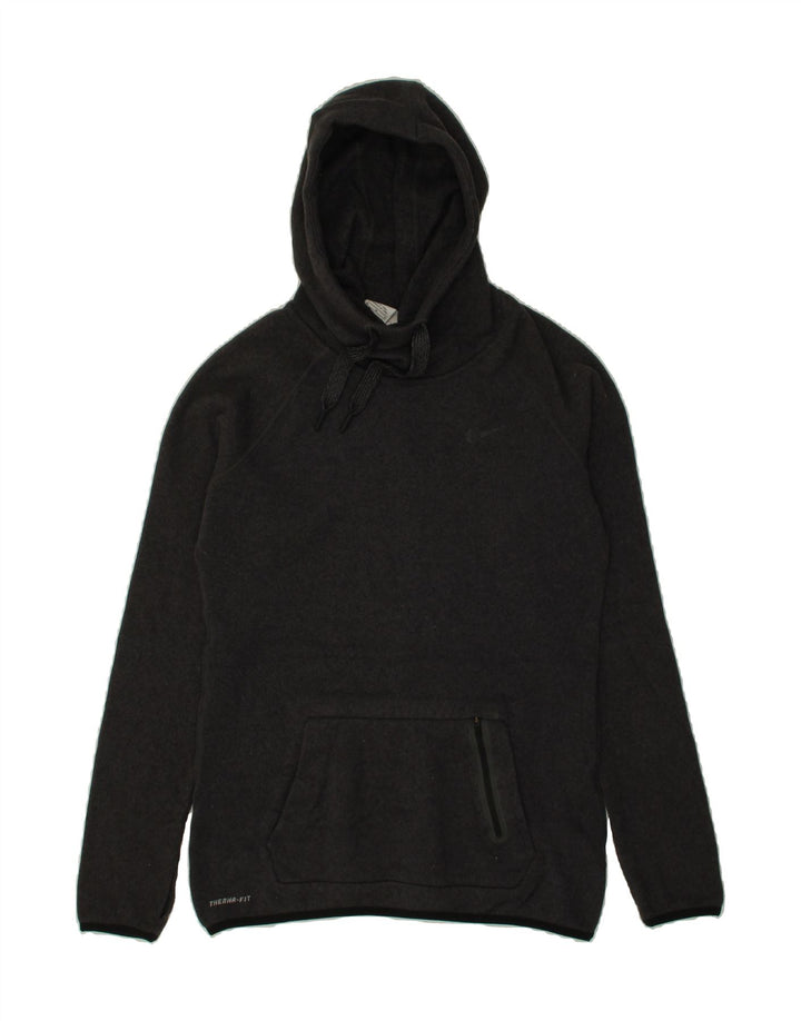 NIKE Womens Therma-Fit Hoodie Jumper UK 14 Medium Grey Polyester Vintage Nike and Second-Hand Nike from Messina Hembry 
