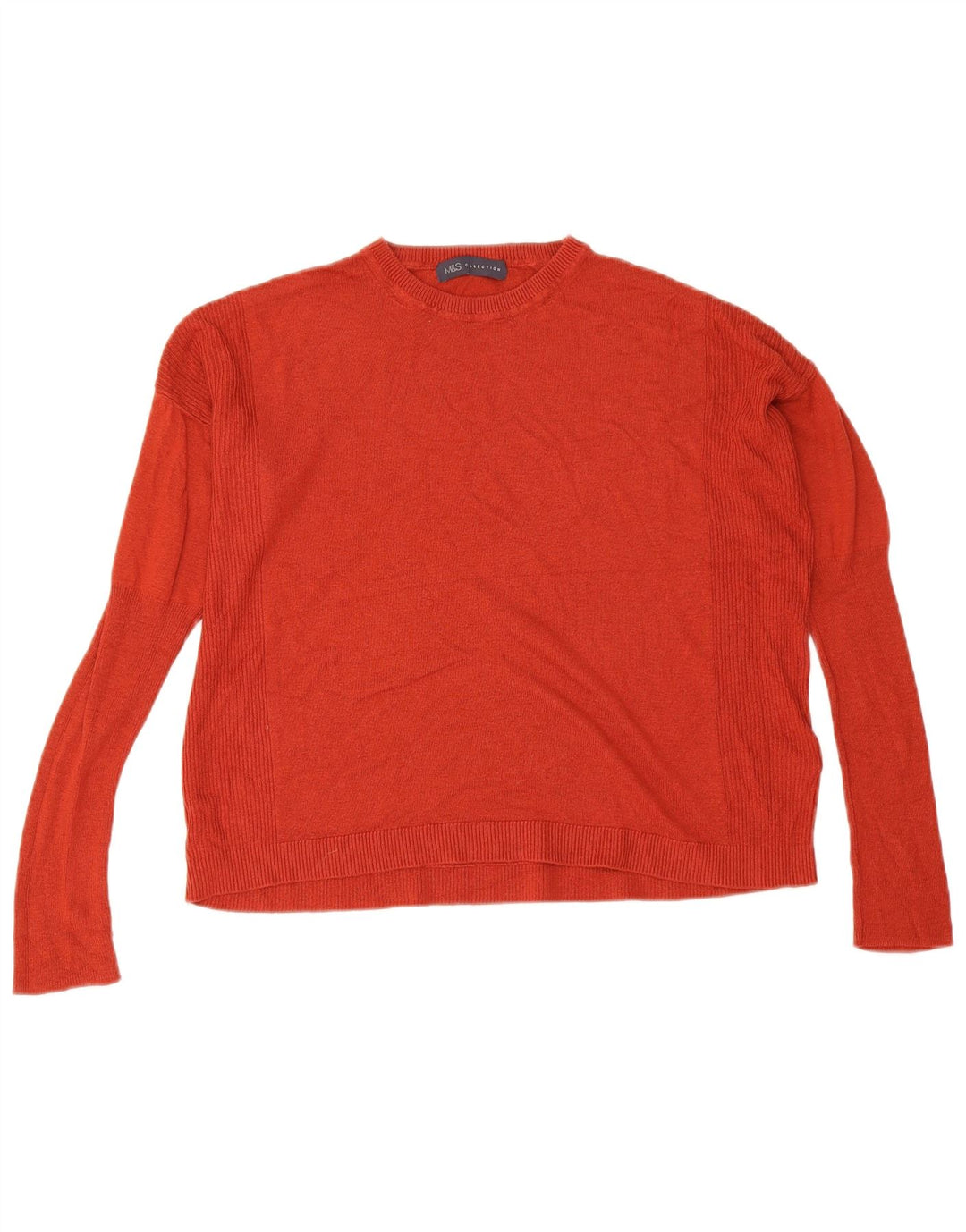 Marks & Spencer Jersey corto con cuello redondo para mujer, talla 40, talla M, color rojo