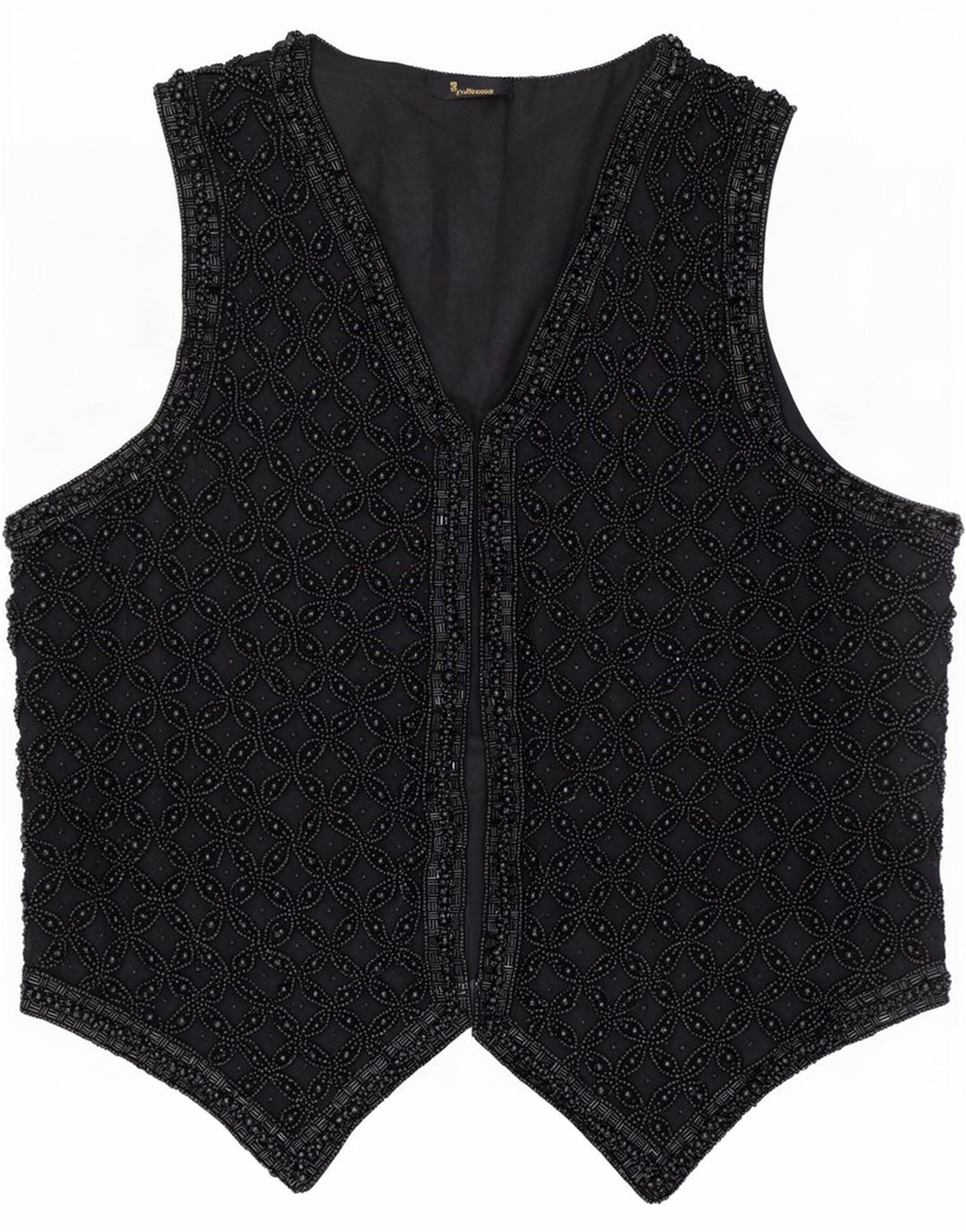 Vintage mujer chaleco Reino Unido 14 medio negro