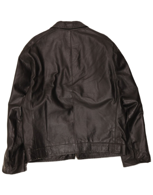 Vintage hombres bombardero chaqueta de cuero Reino Unido 42 2XL cuero negro