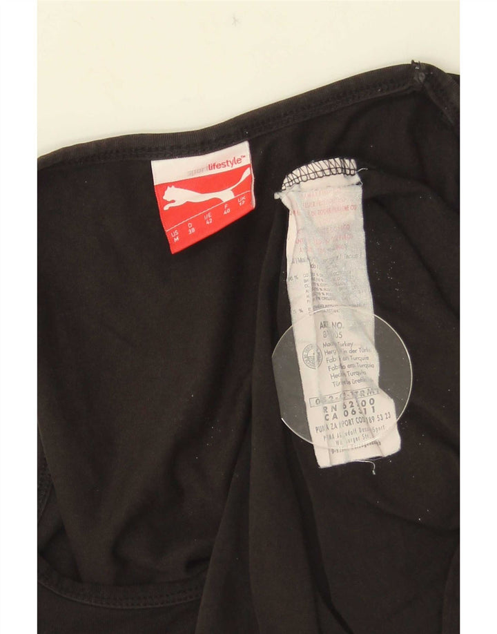 Puma Mujer Chaleco Top UK 12 Mediano Negro Algodón
