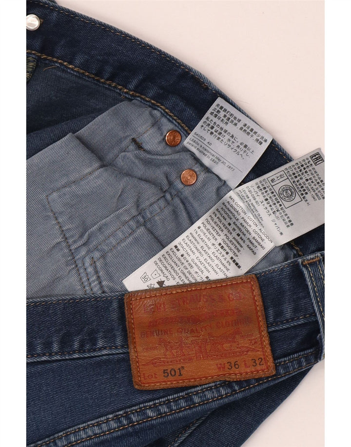 Levi's Hombre 501 Vaqueros Rectos W36 L32 Algodón Azul
