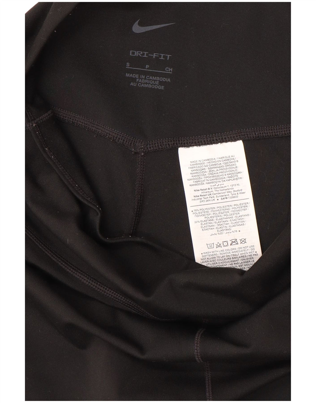 NIKE Leggings Capri Dri Fit para Mujer UK 10 Small Poliéster Negro