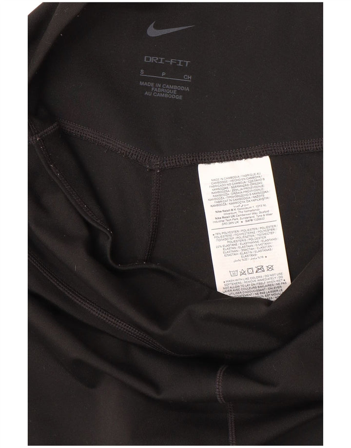 NIKE Leggings Capri Dri Fit para Mujer UK 10 Small Poliéster Negro
