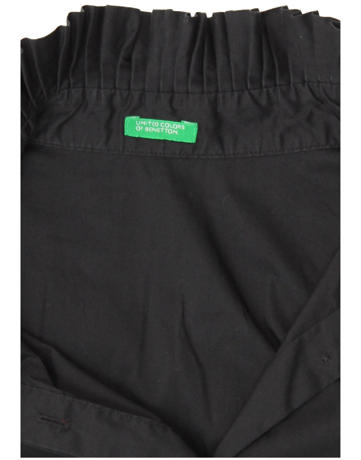 Benetton Blusa Camisera De Manga Larga Mujer EU 44 Mediano Negro
