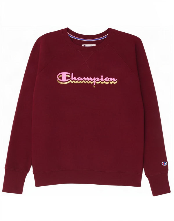 Champion Sudadera gráfica para mujer Jumper UK 46 Large Borgoña Algodón