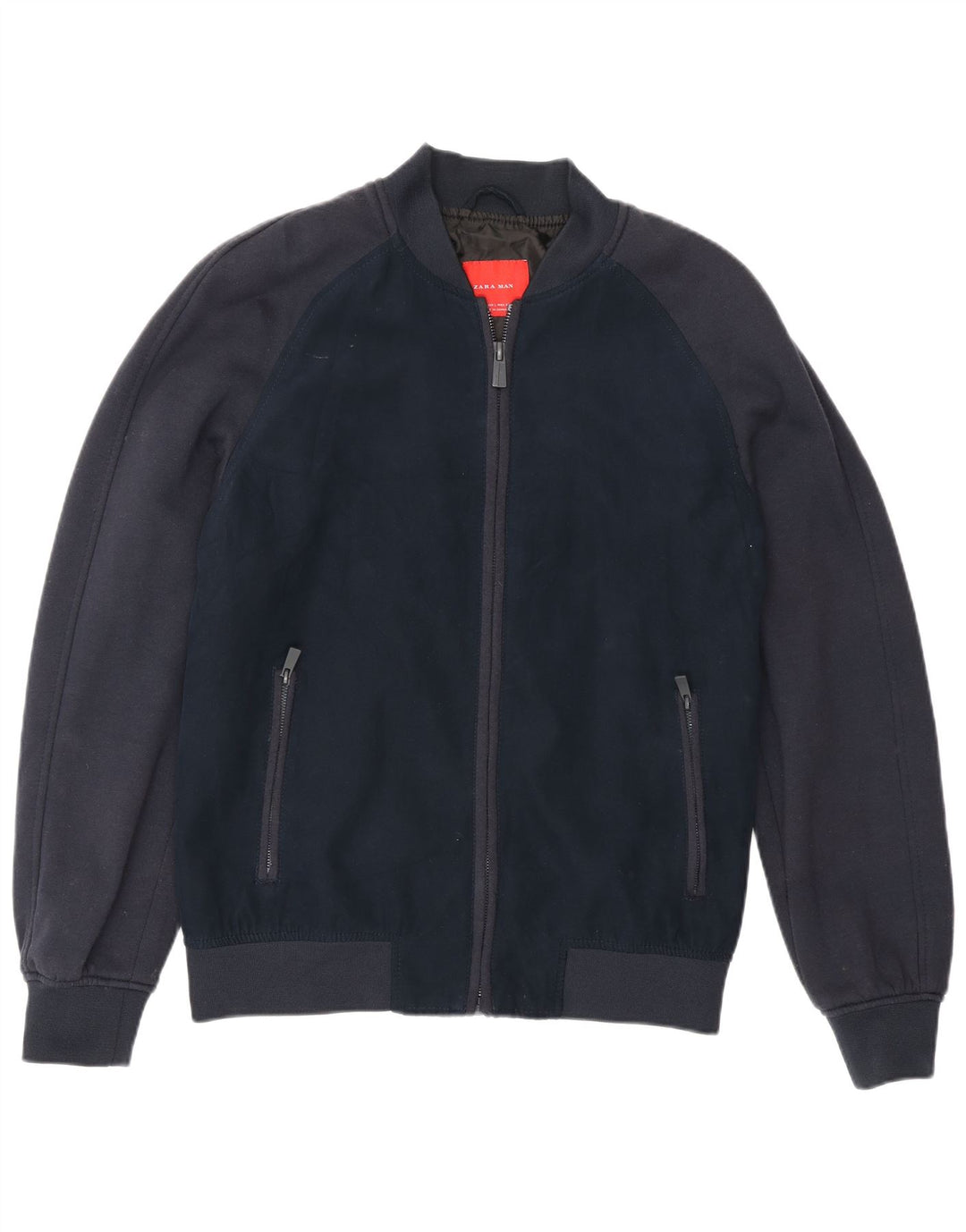 Zara Mens Bomber Jacket UK 40 Grande Azul Marino