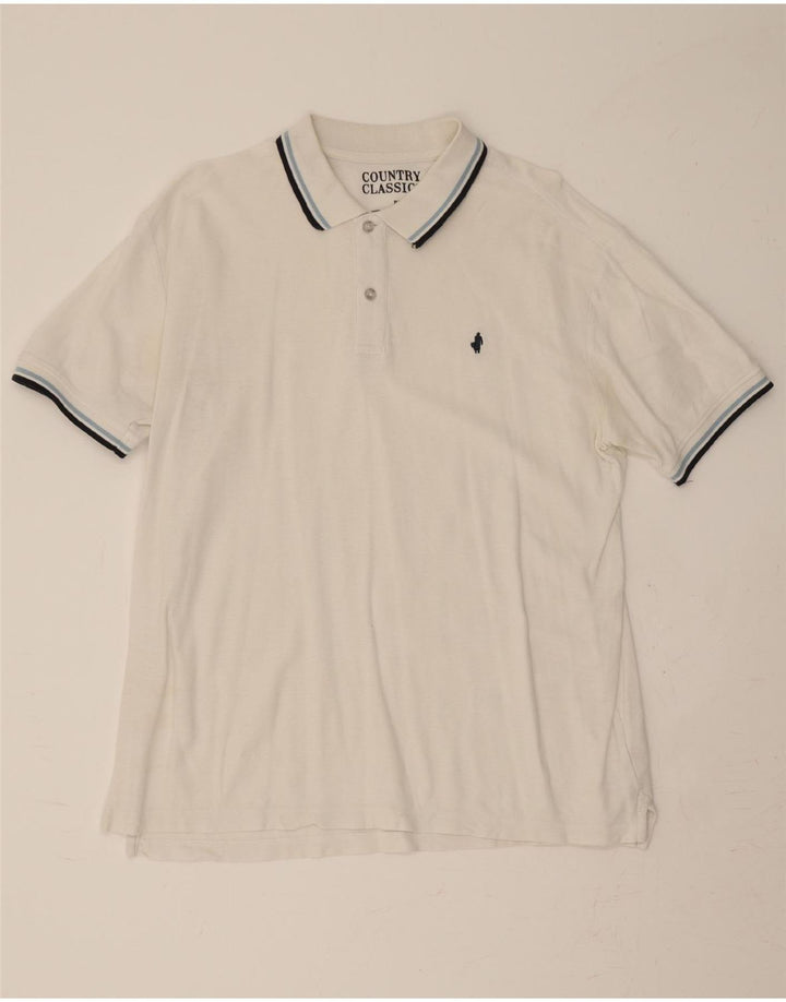 MARLBORO CLASSICS Mens Polo Shirt Small White Cotton Vintage Marlboro Classics and Second-Hand Marlboro Classics from Messina Hembry 