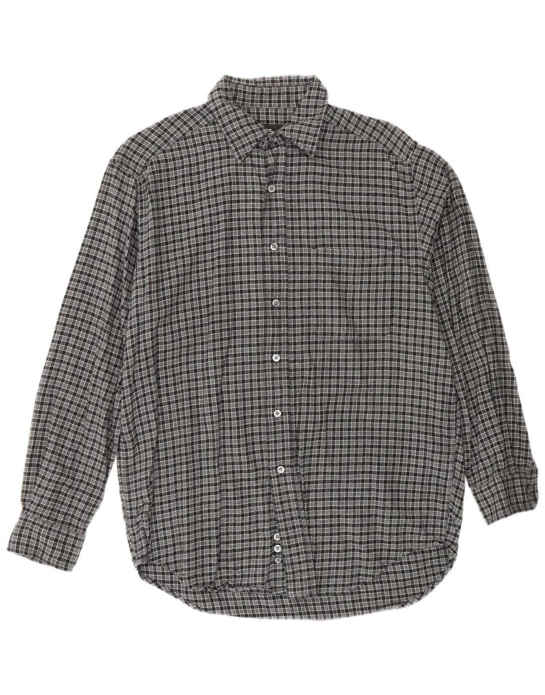 EDDIE BAUER Camisa de franela para hombre Algodón a cuadros gris pequeño