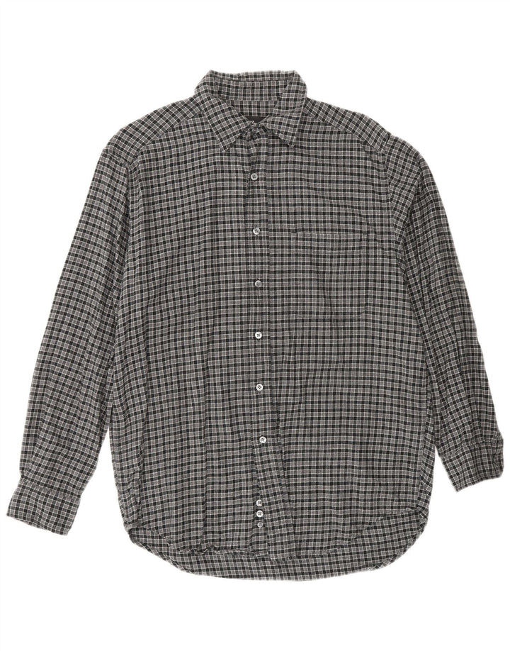 EDDIE BAUER Camisa de franela para hombre Algodón a cuadros gris pequeño