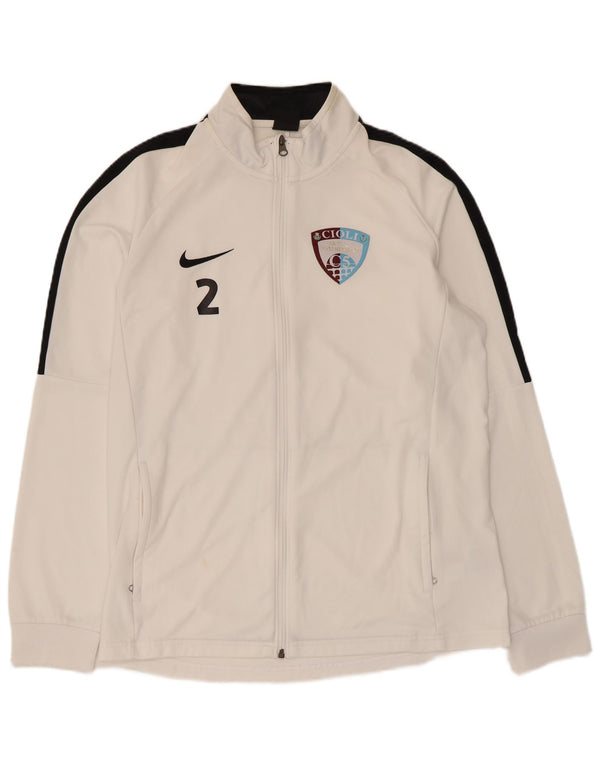 Nike Hombre Dri Fit Graphic Chándal Top Chaqueta Grande Blanco Colorblock
