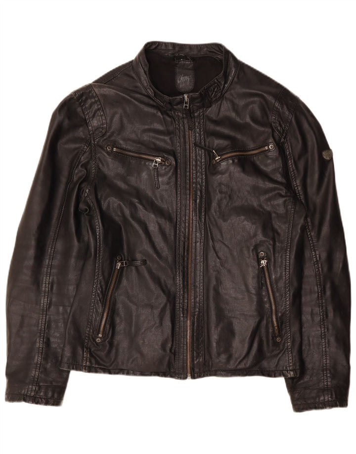 Gypsy Chaqueta de cuero para mujer Reino Unido 16 Cuero negro grande