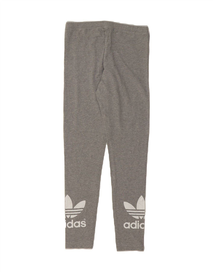 ADIDAS Womens Graphic Leggings UK 10 Small  Grey Vintage Adidas and Second-Hand Adidas from Messina Hembry 