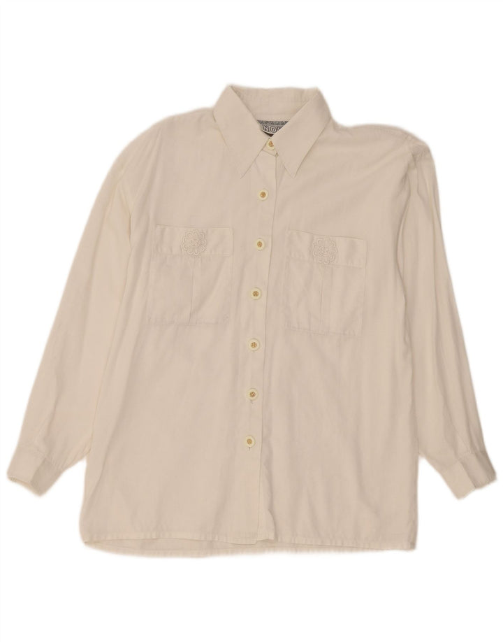 Pancaldi & B Camisa para mujer UK 44 Grande Blanco Floral
