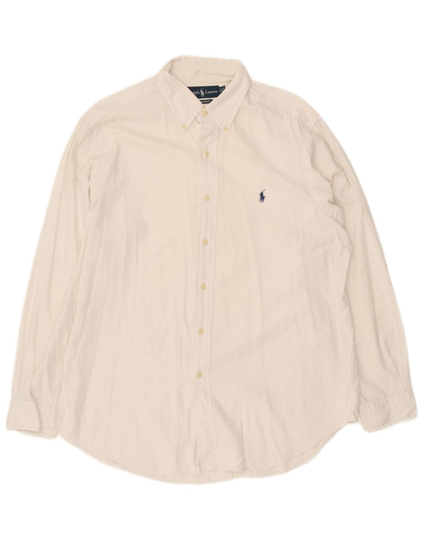 Ralph Lauren Camisa de ajuste clásico para hombre, talla 16 1/2, algodón blanco grande