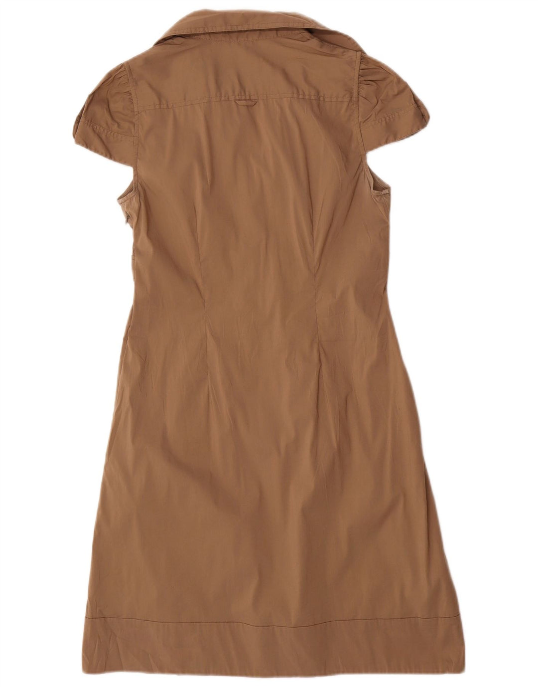 BCBGMAXAZRIA Vestido acampanado para mujer UK 42 Algodón beige medio