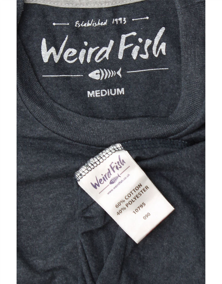 Weird Fish Camiseta para hombre Top Medium Azul marino Algodón
