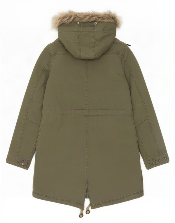 Parka con capucha para mujer Fat Face UK 10 Small Khaki Cotton